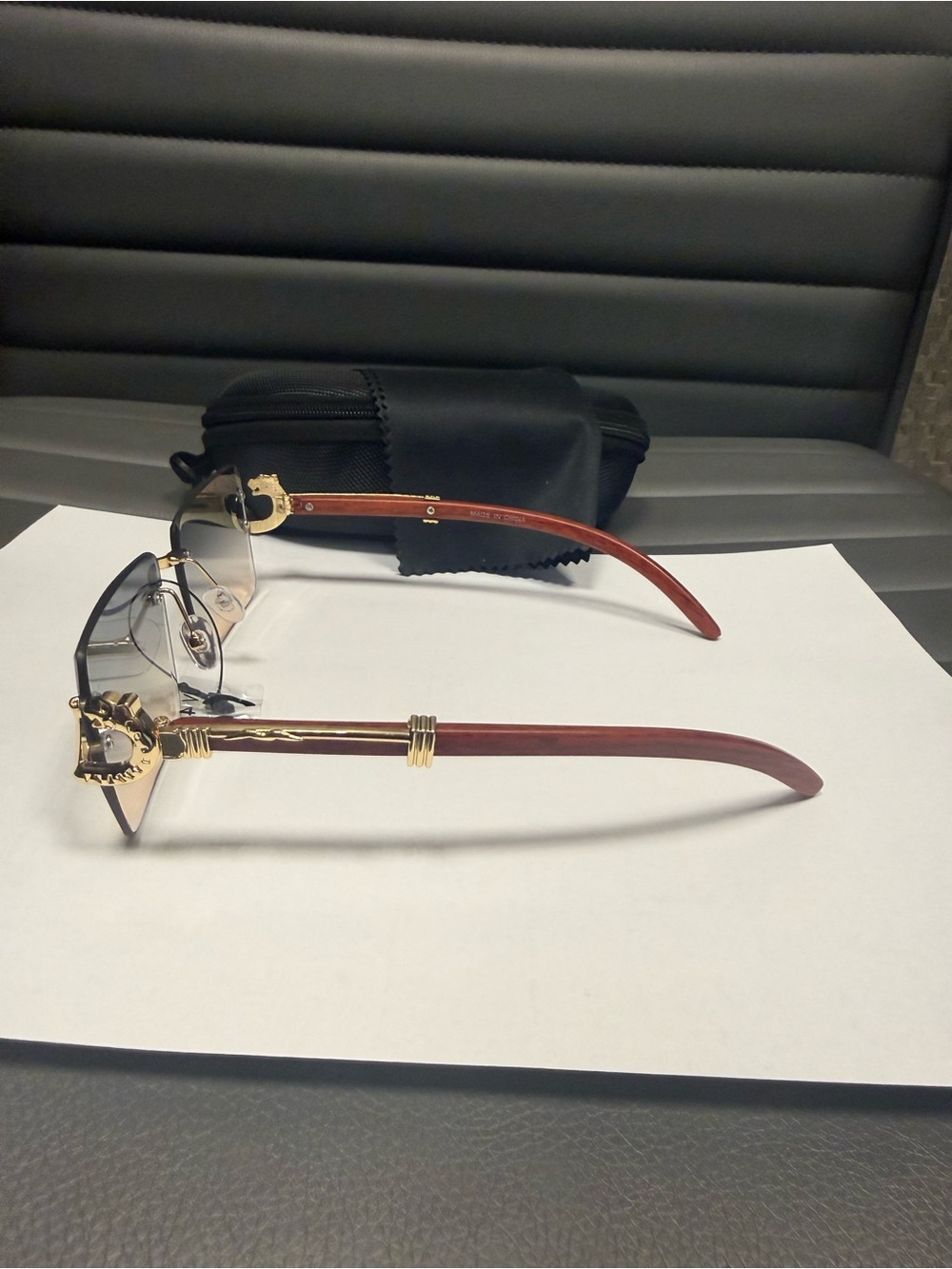 Men's Rimless Gradient Sunglasses - Brown/Gold - Picture 3 of 4